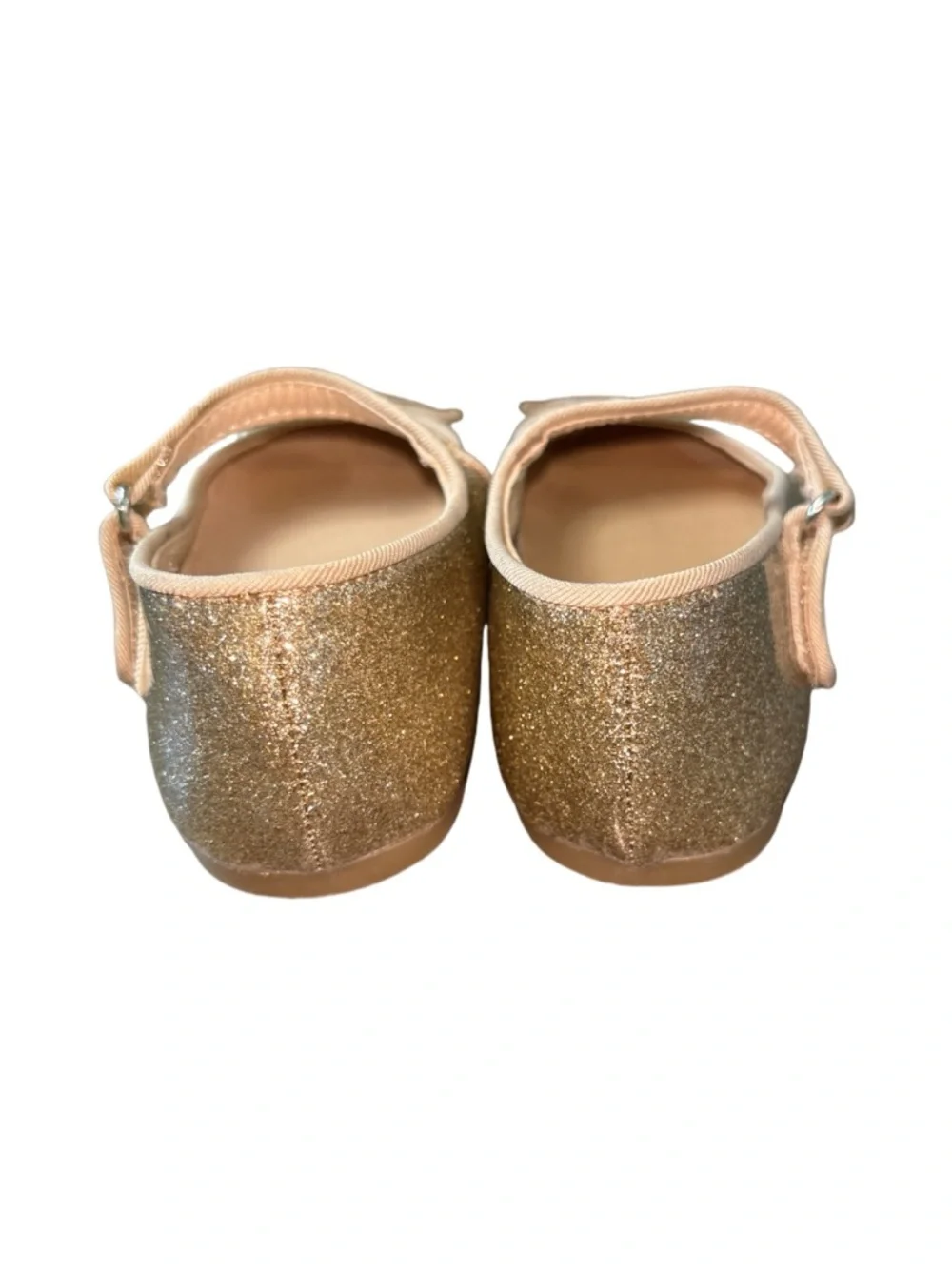 Zara Girls' Fox Gold Glitter Mary Janes Star Girl Glam Bling Size 8.5 (25)